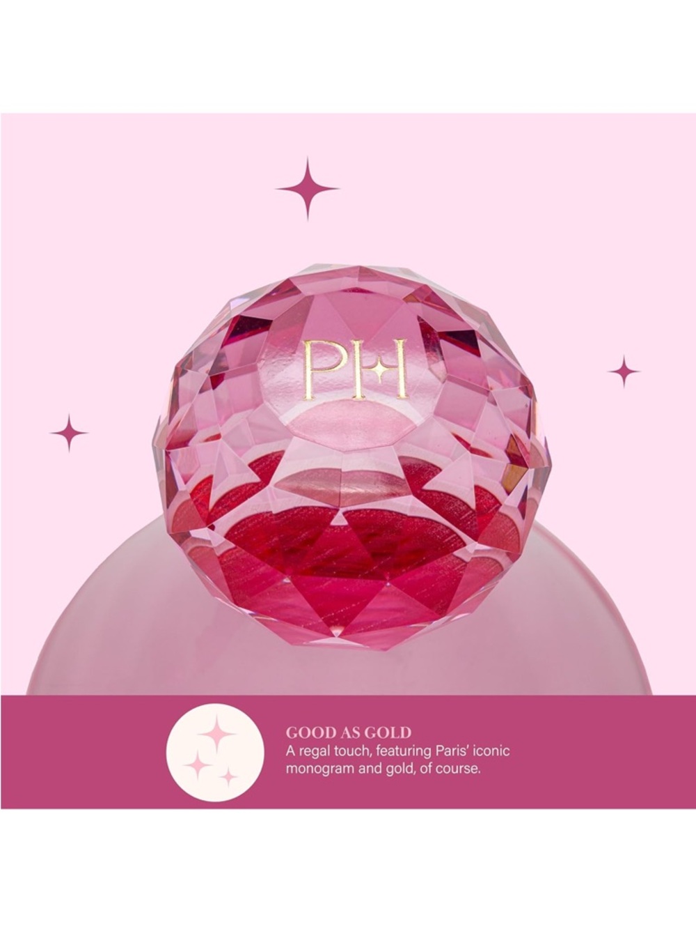 Paris Hilton Pink Faceted-Ball Base Martini Glasses - Set of 2 New in Box NIB - Picture 4 of 6